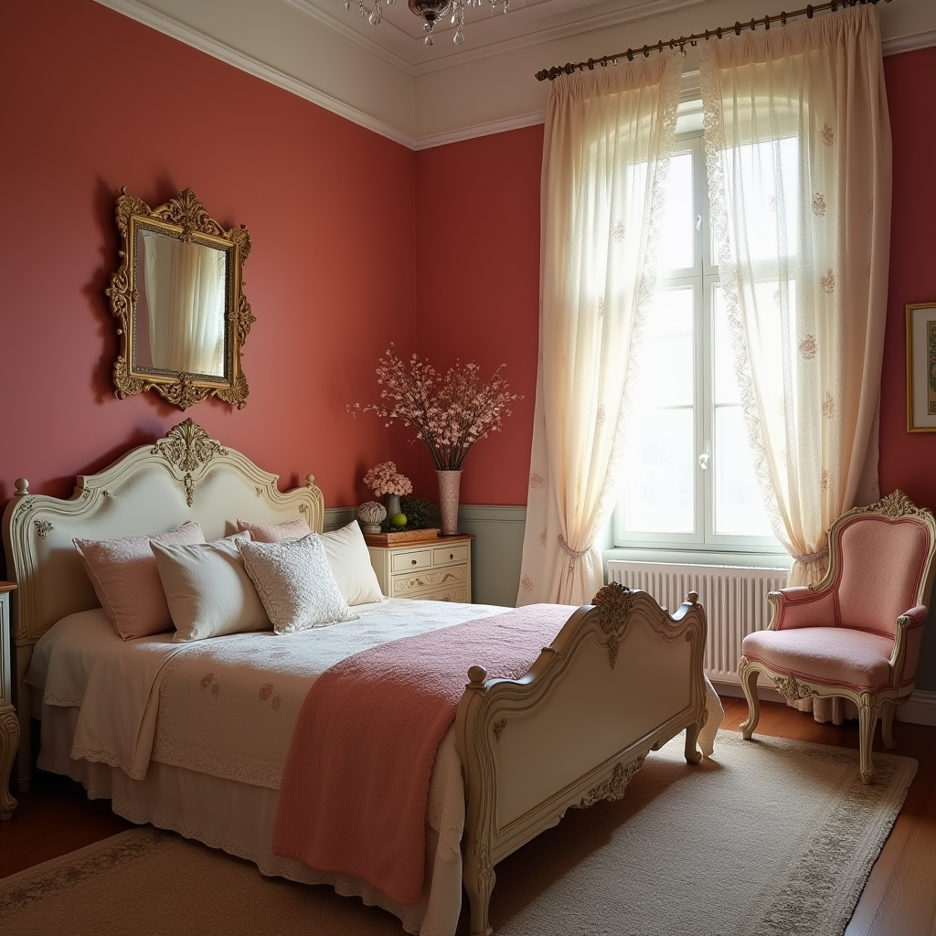 red bedroom accent wall 28