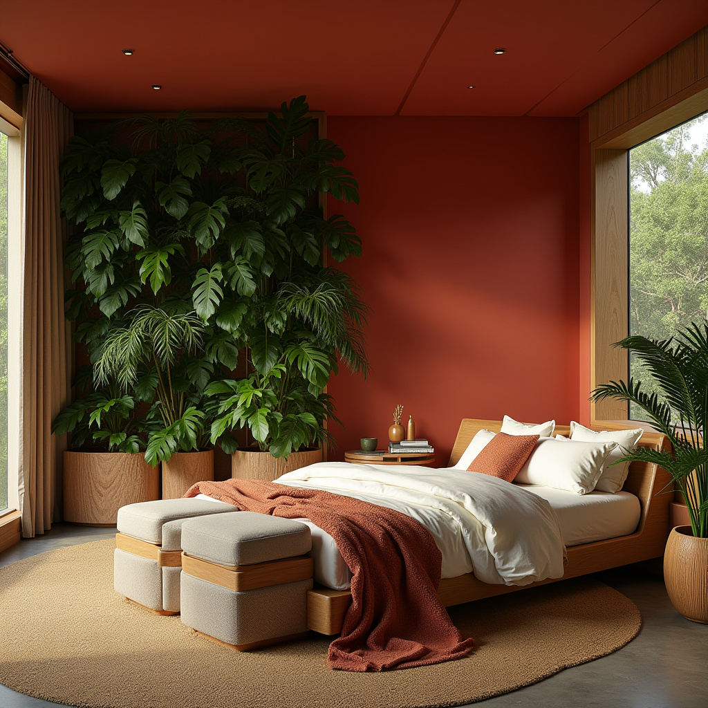 red bedroom accent wall 29