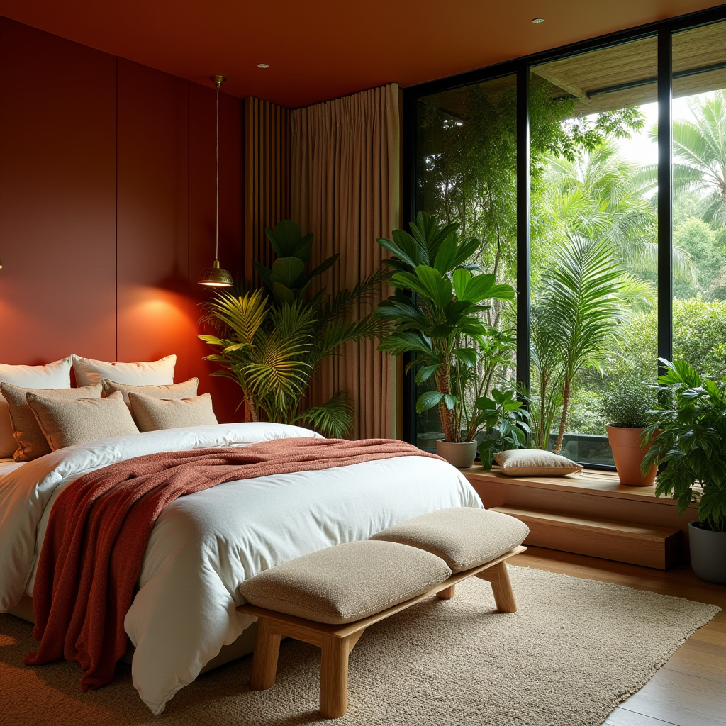 red bedroom accent wall 30