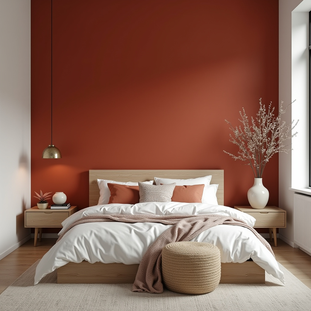red bedroom accent wall 32