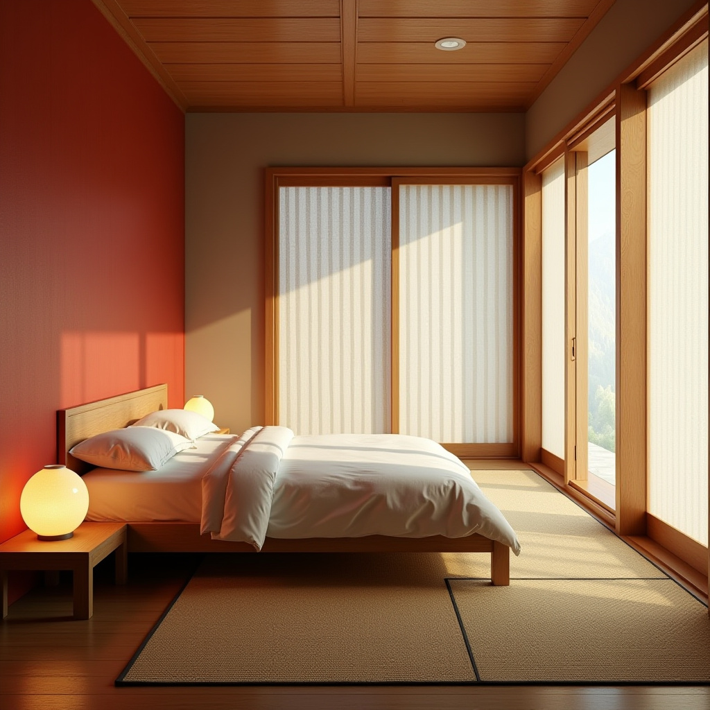 red bedroom accent wall 39