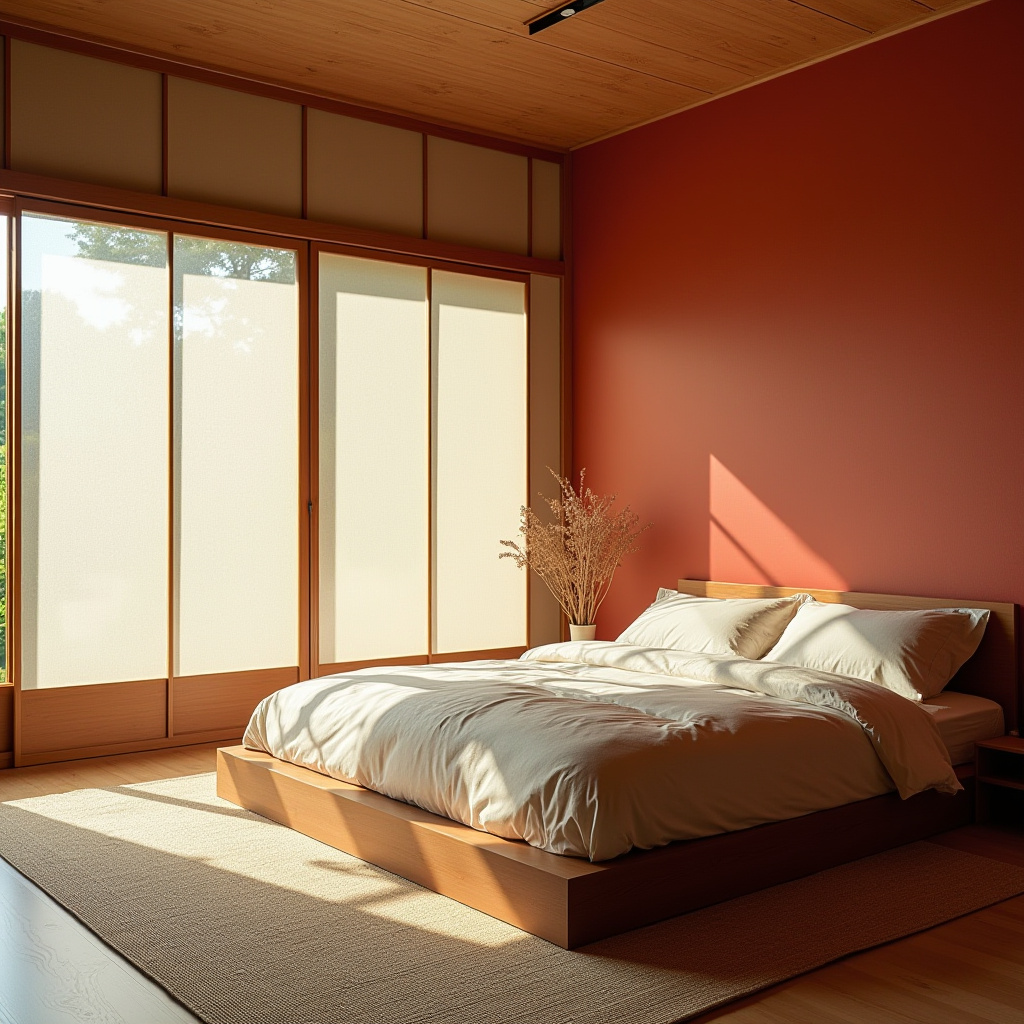 red bedroom accent wall 40