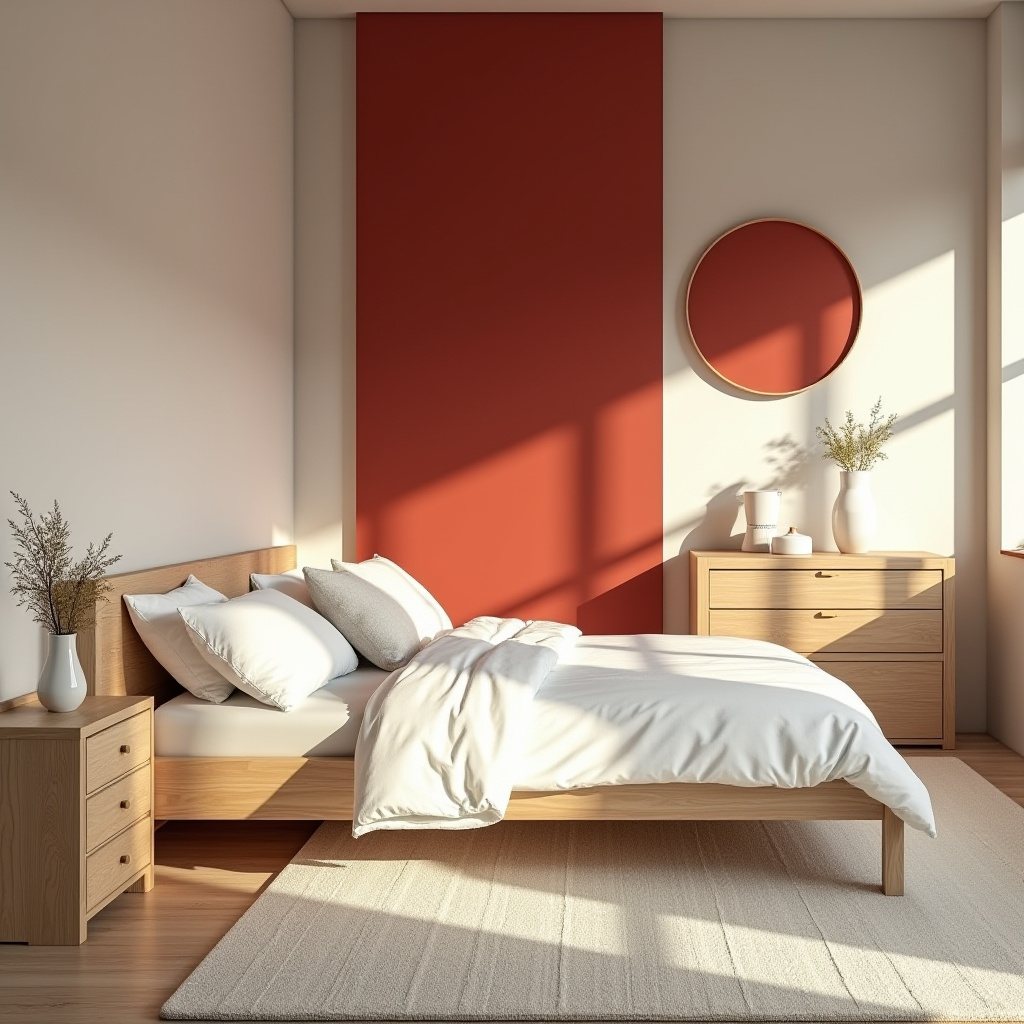 red bedroom accent wall 7