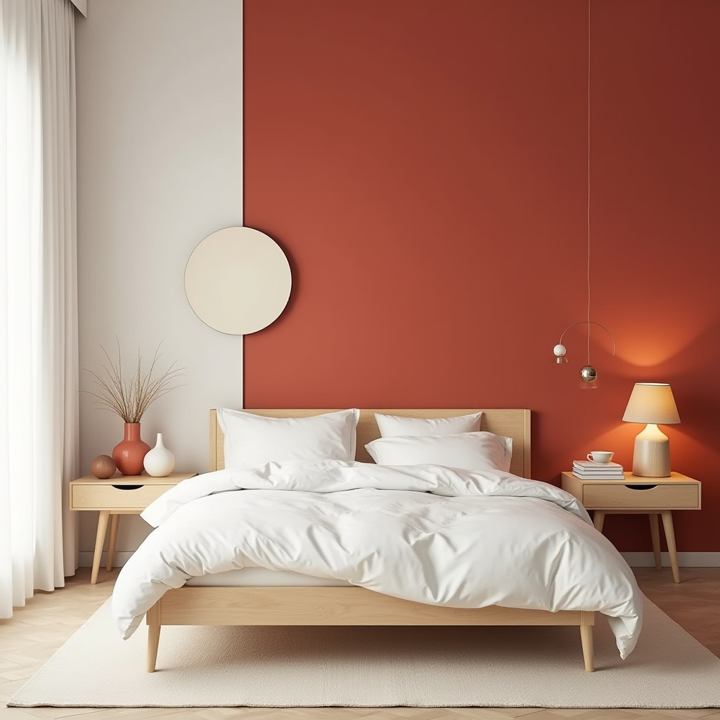 red bedroom accent wall 8