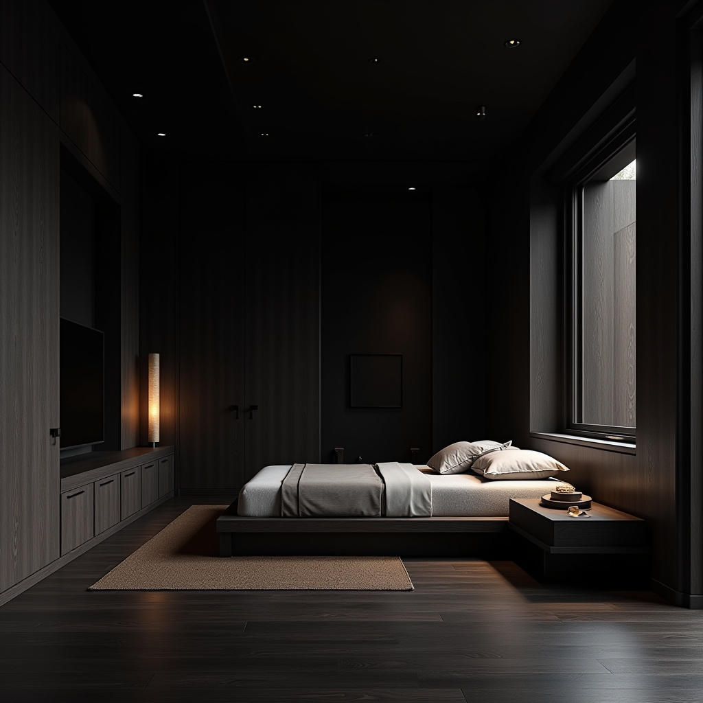 rich modern luxury black bedroom 19