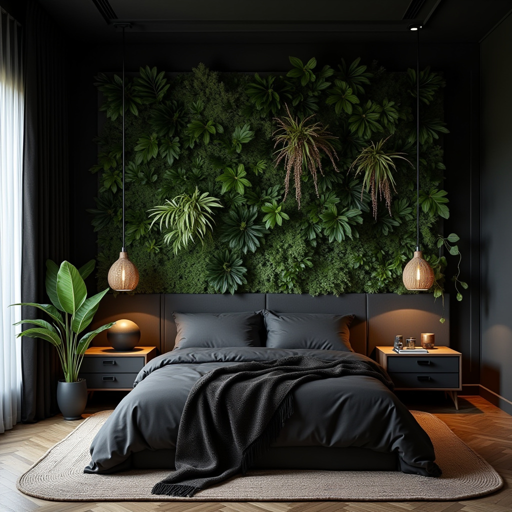 rich modern luxury black bedroom 24