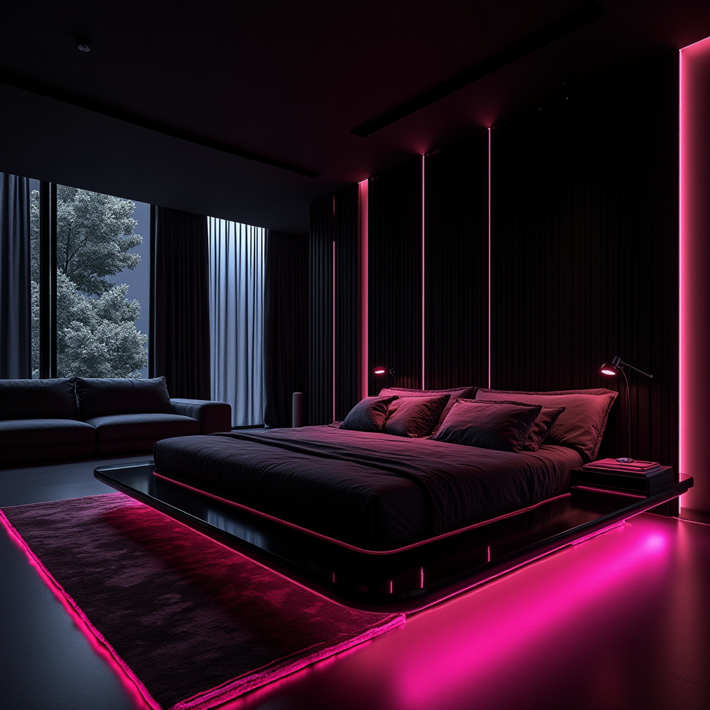 rich modern luxury black bedroom 28
