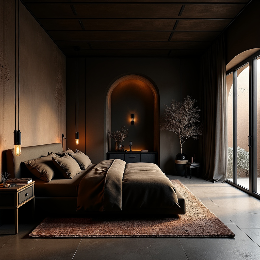 rich modern luxury black bedroom 32