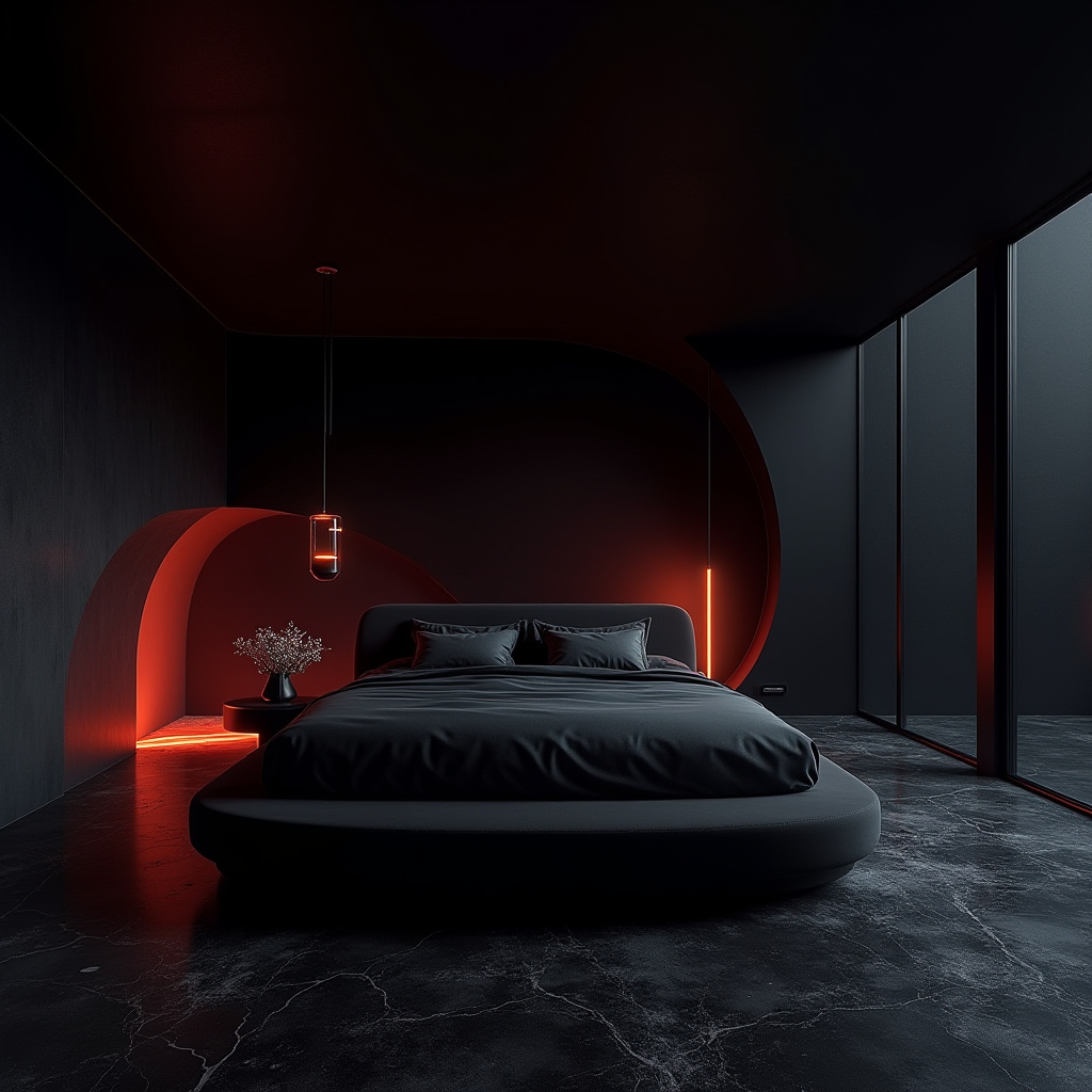 rich modern luxury black bedroom 39
