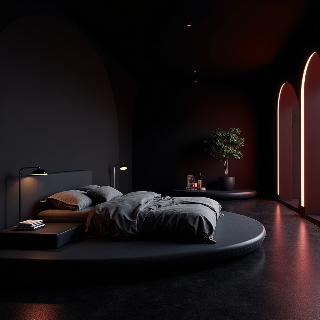 rich modern luxury black bedroom 40