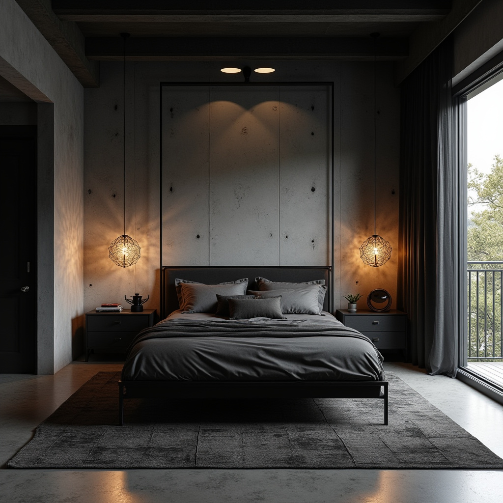 rich modern luxury black bedroom 6
