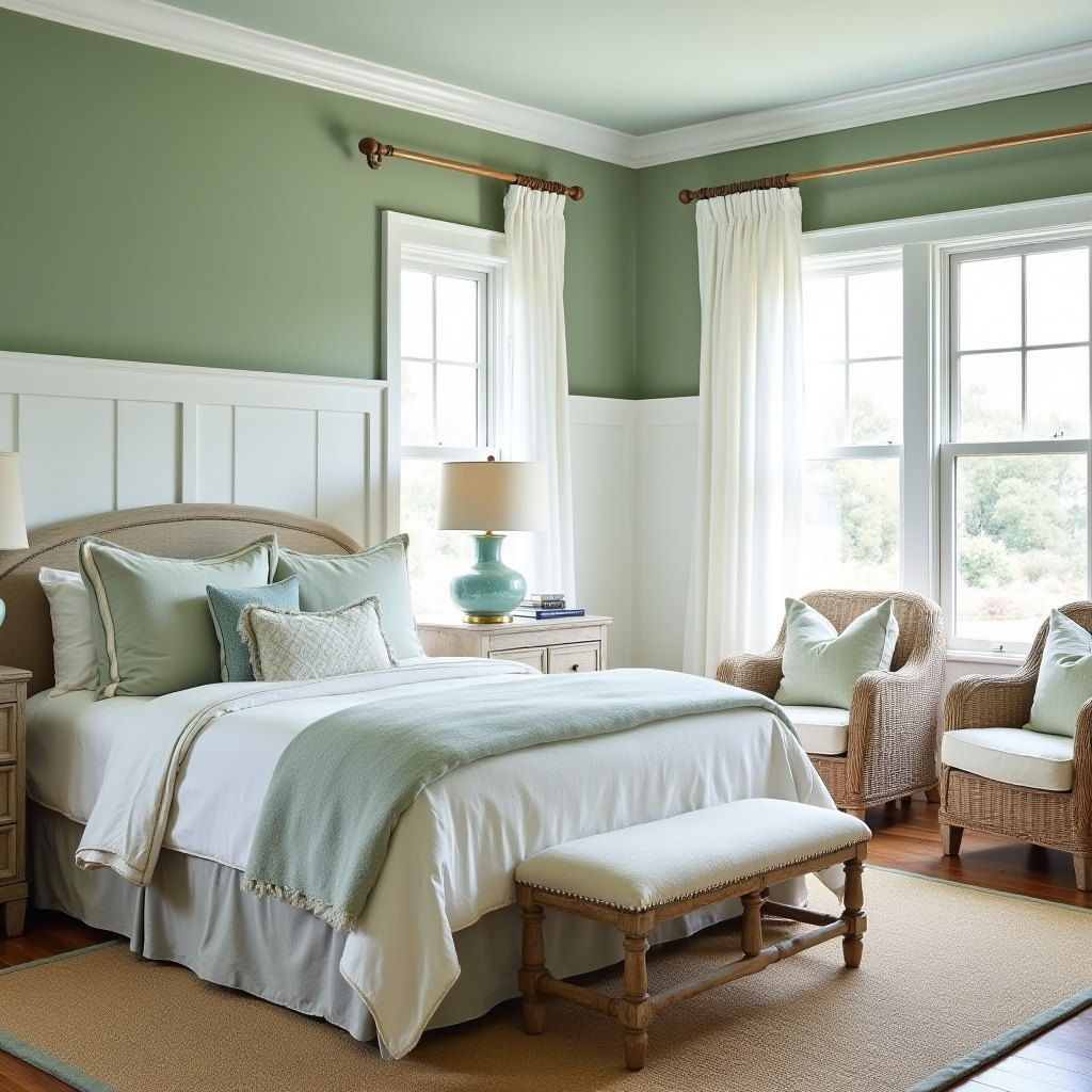 sage green bedroom accent wall 10