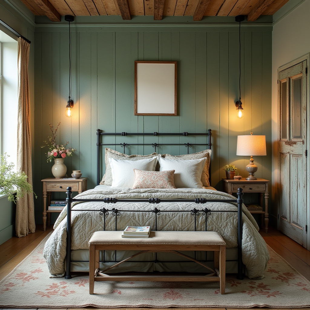 sage green bedroom accent wall 11