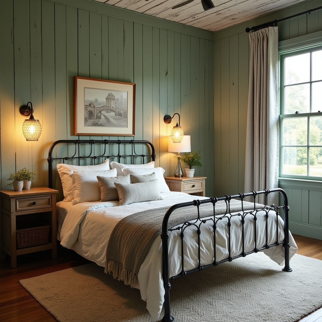 sage green bedroom accent wall 12