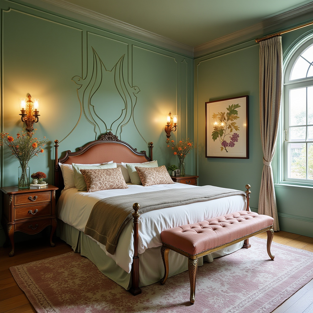 sage green bedroom accent wall 17