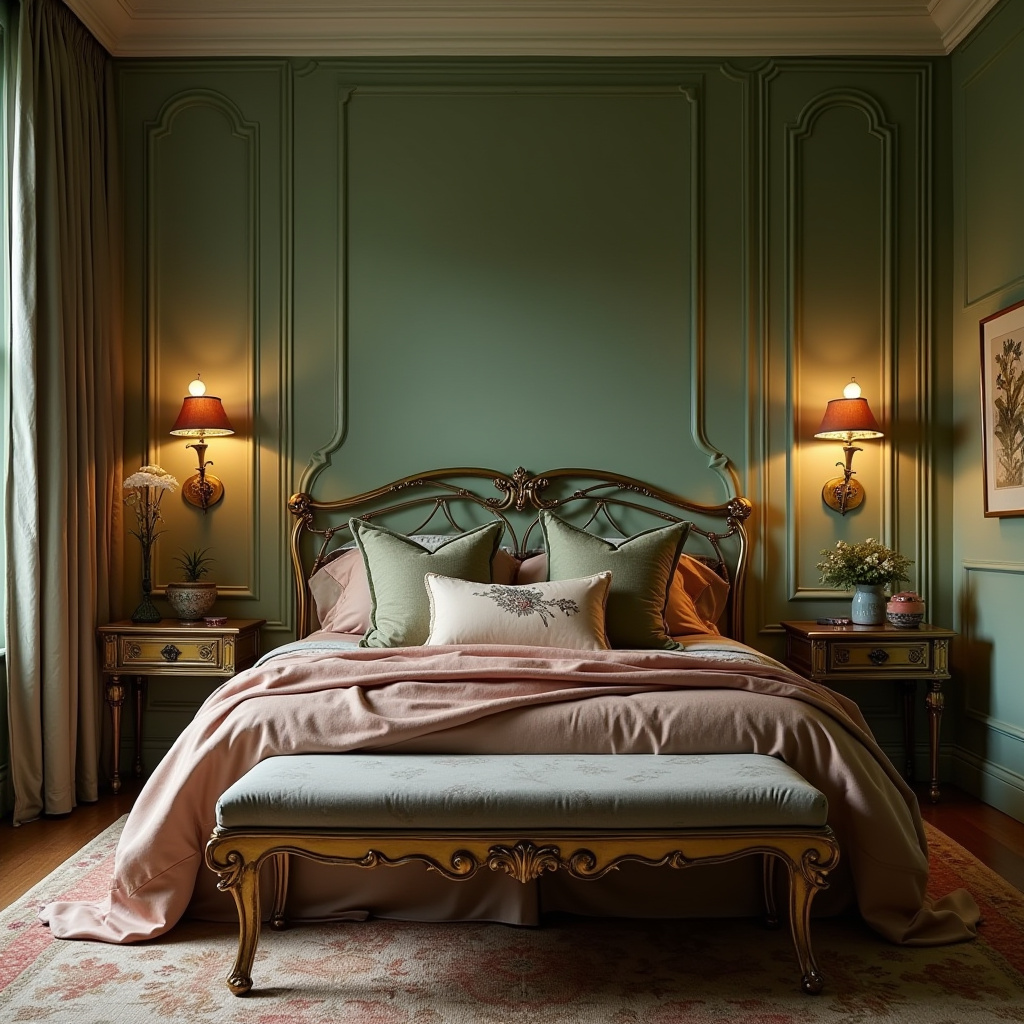 sage green bedroom accent wall 18