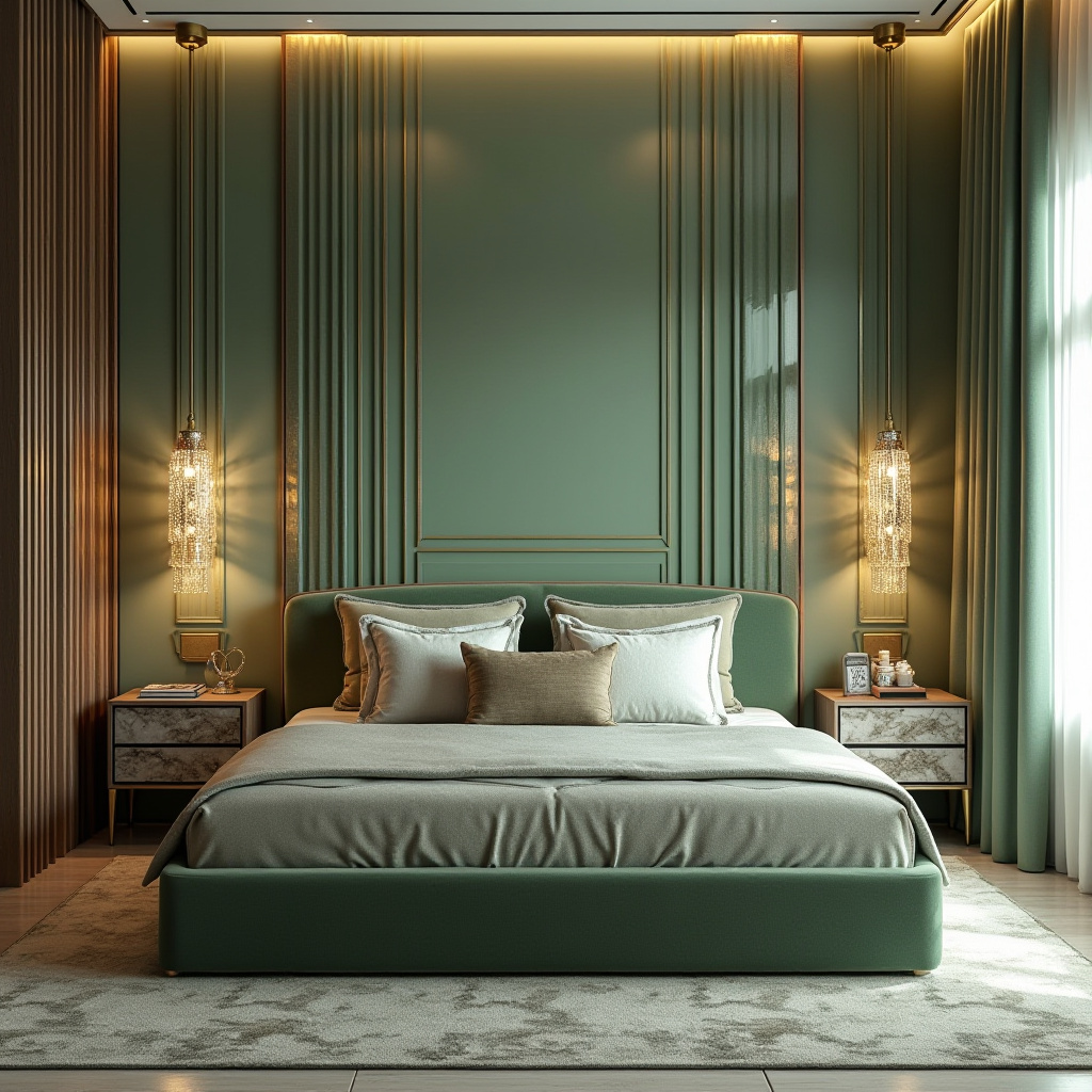 sage green bedroom accent wall 25