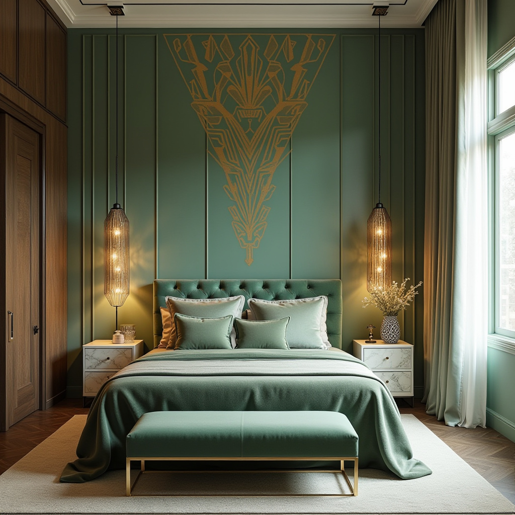 sage green bedroom accent wall 26