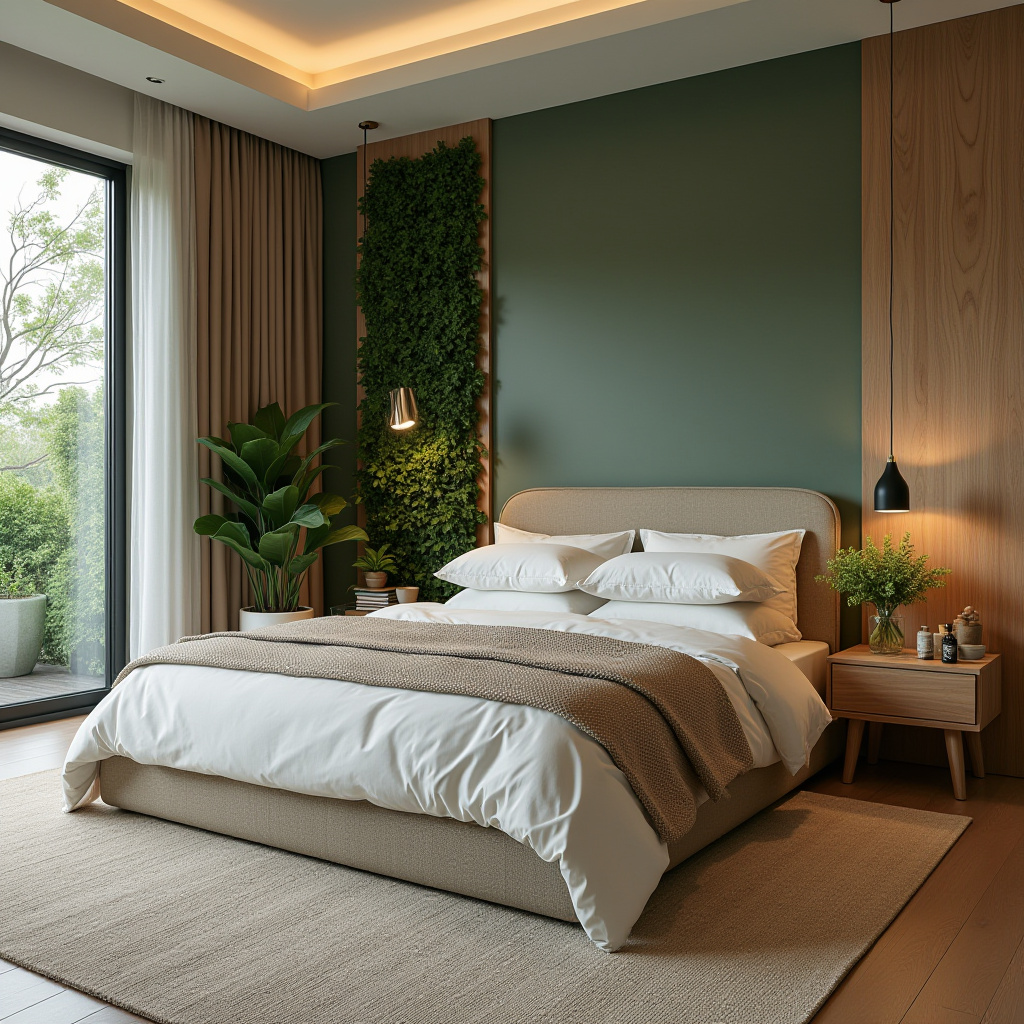 sage green bedroom accent wall 28