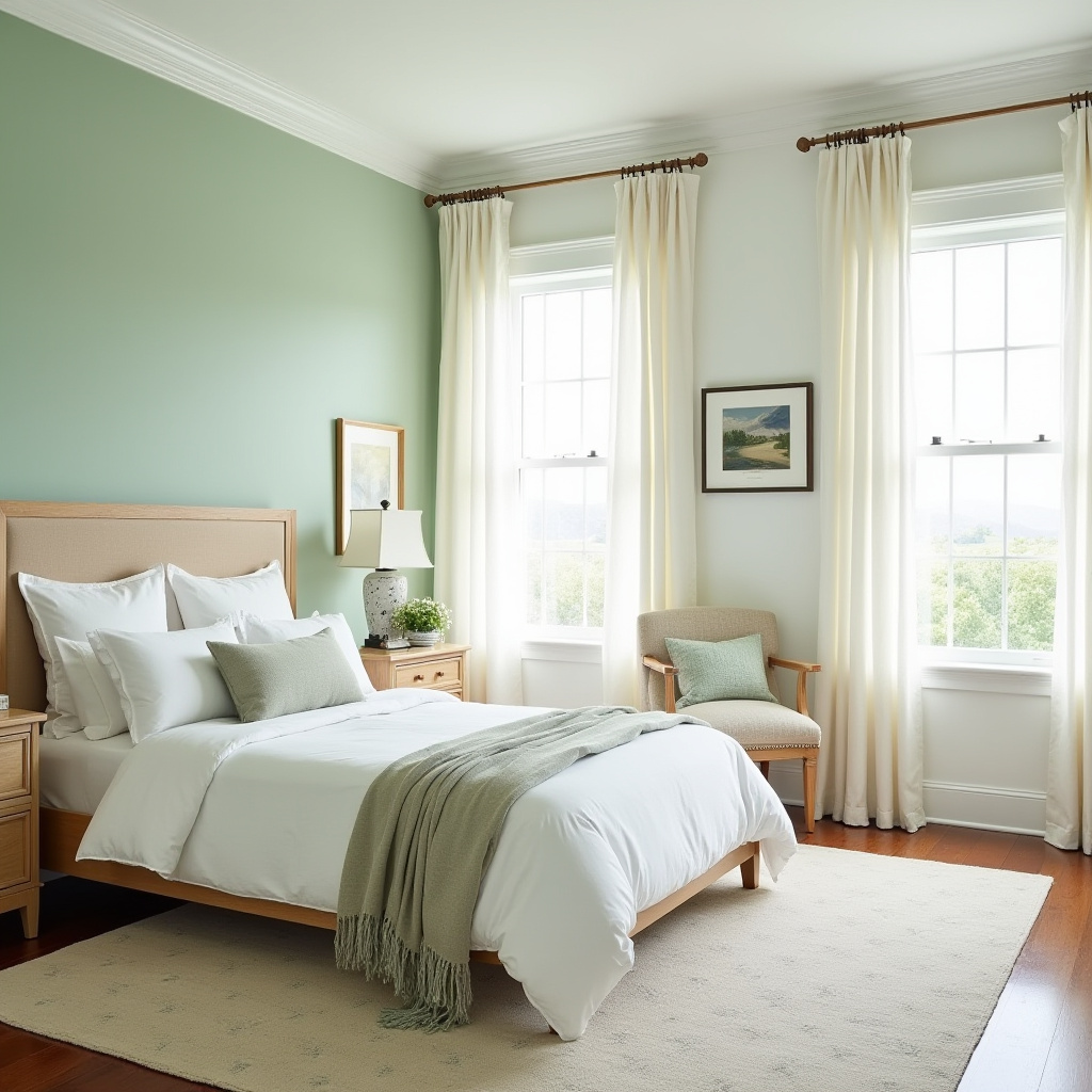 sage green bedroom accent wall 37