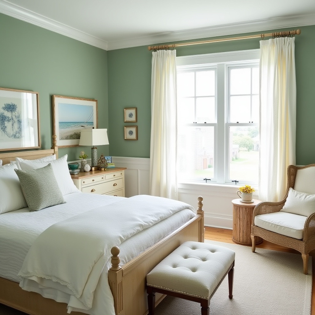 sage green bedroom accent wall 38