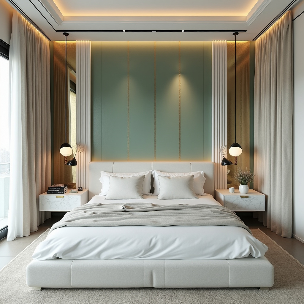 sage green bedroom accent wall 8
