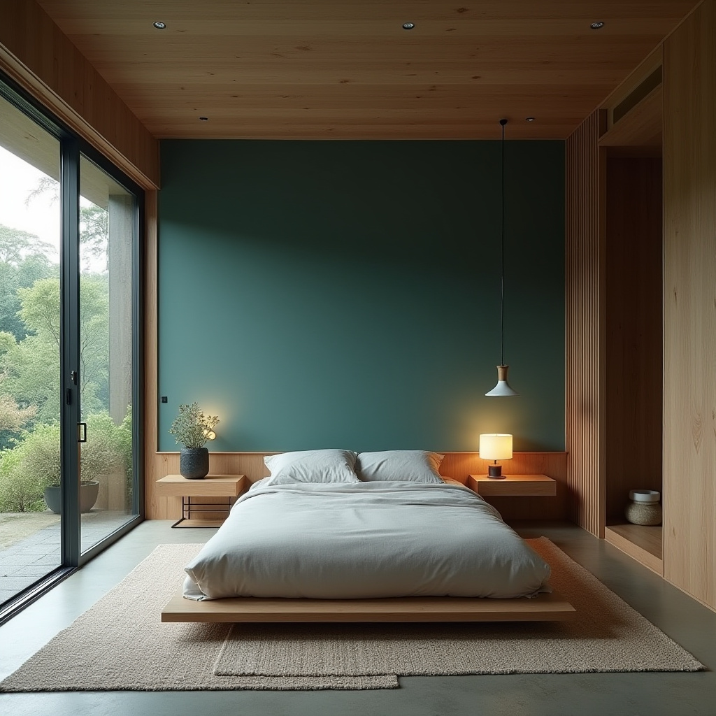 teal bedroom accent wall 19