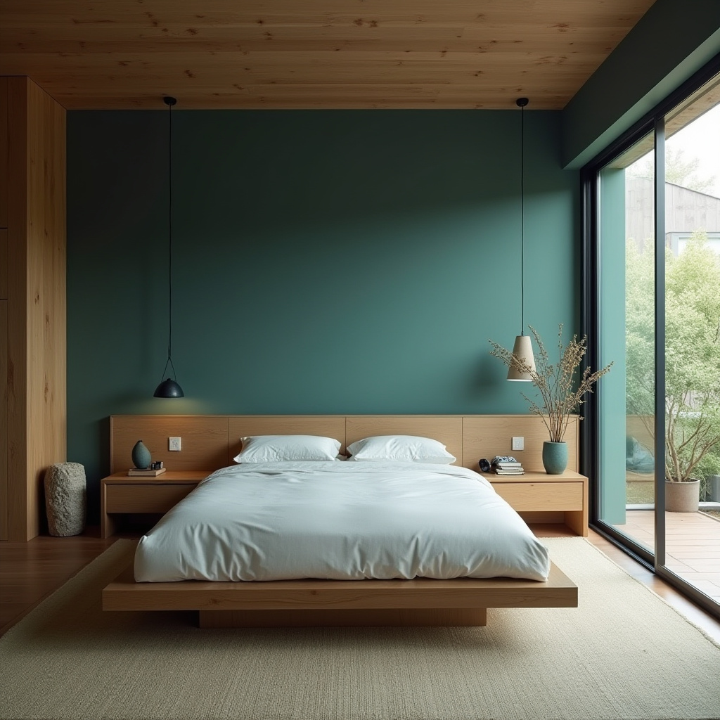 teal bedroom accent wall 20