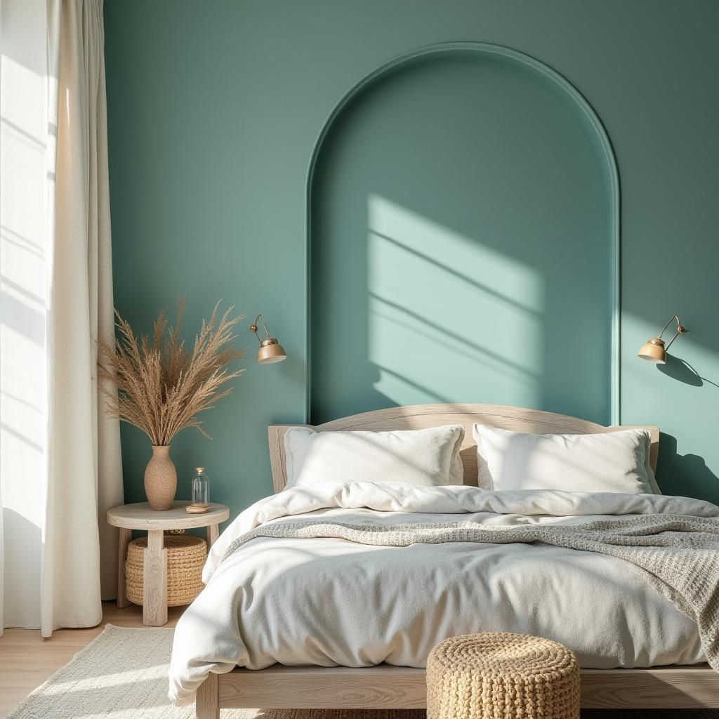 teal bedroom accent wall 6