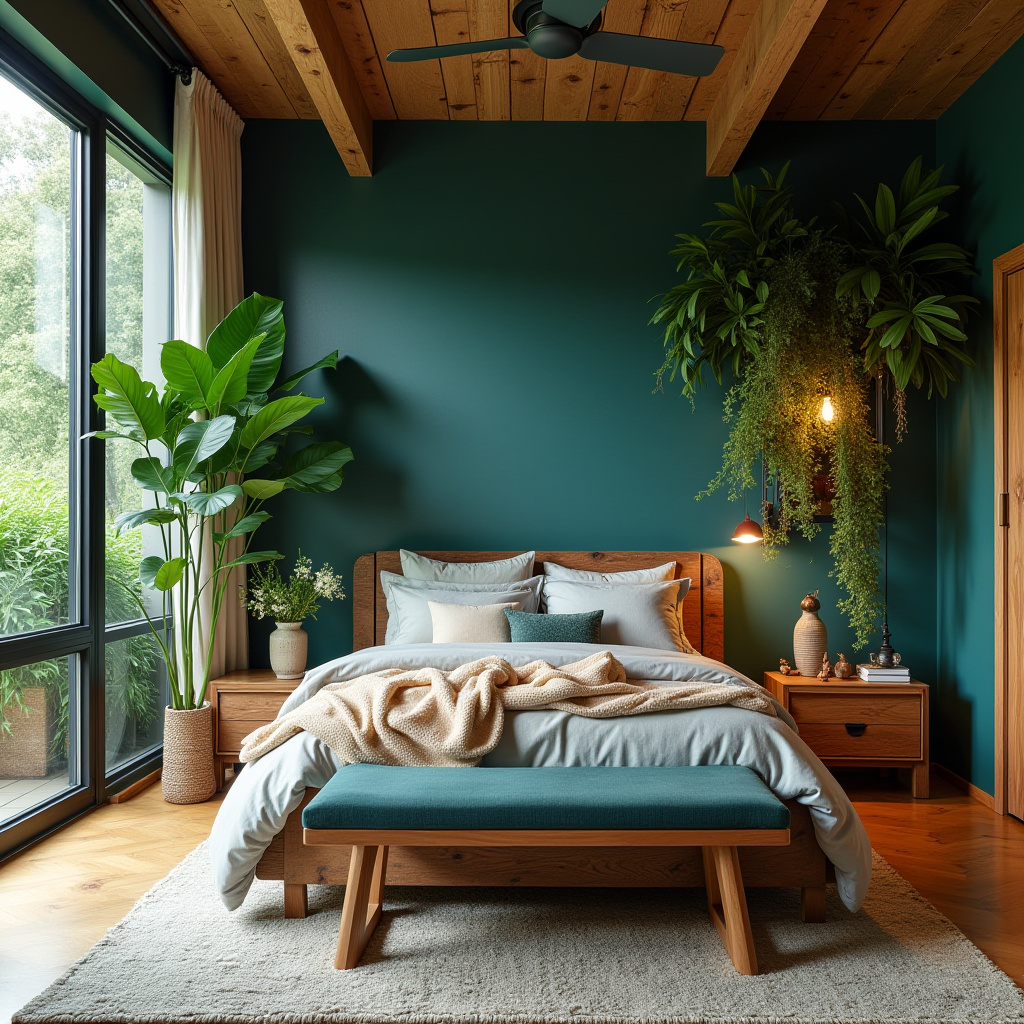 teal bedroom accent wall 8