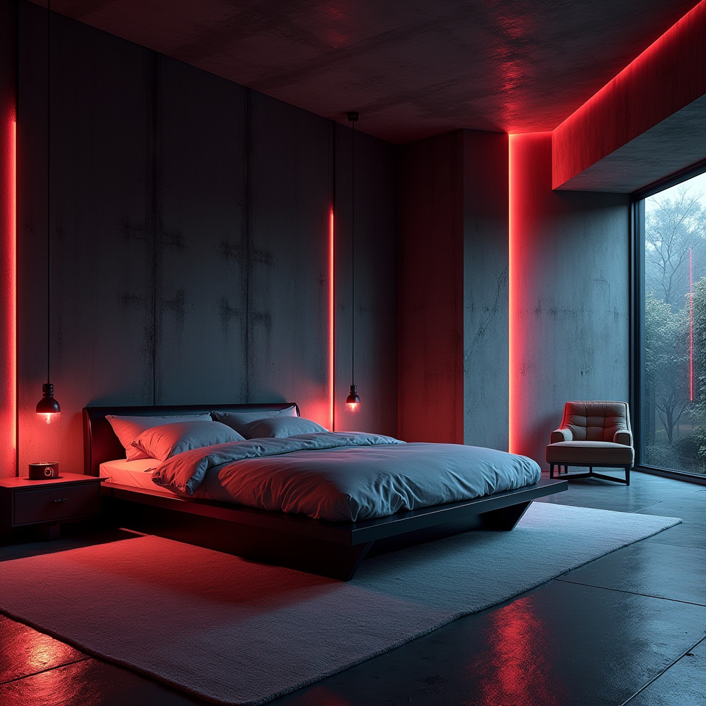 western bedroom with black accent wall 23