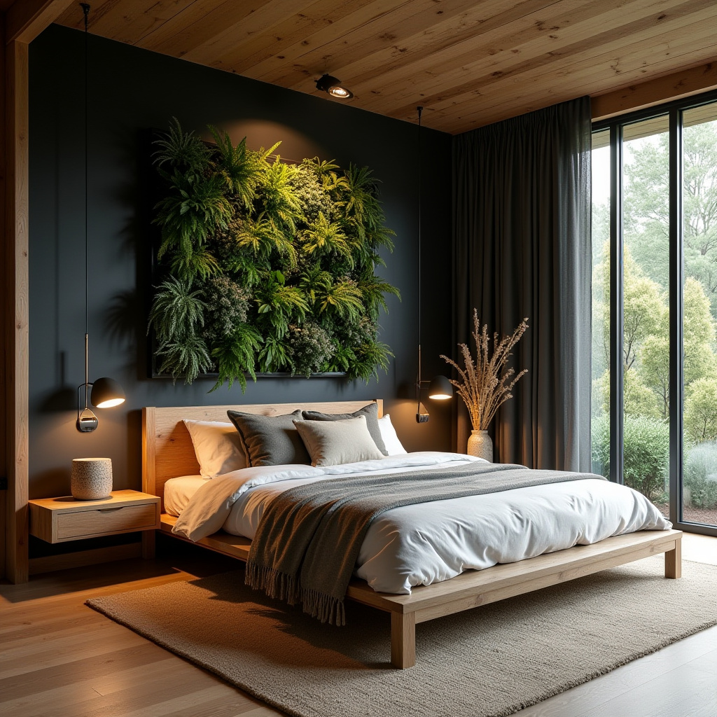 western bedroom with black accent wall 30